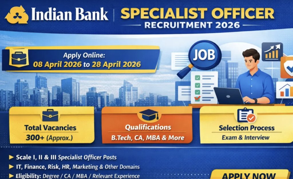 Indian Bank Recruitment 2026: Apply Now for Specialist Officer Hiring